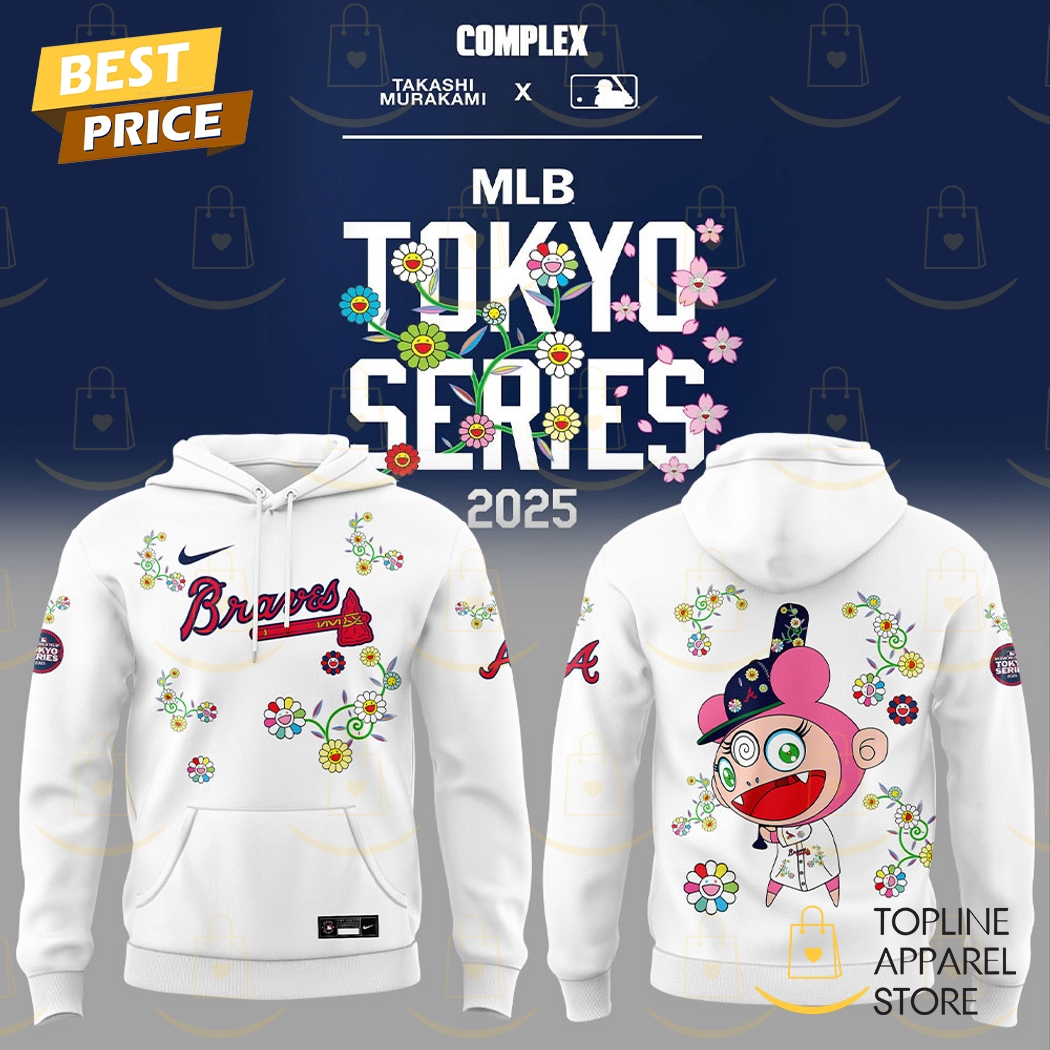 Atlanta Braves Takashi Murakami x MLB World Tour Tokyo Series Hoodie - White