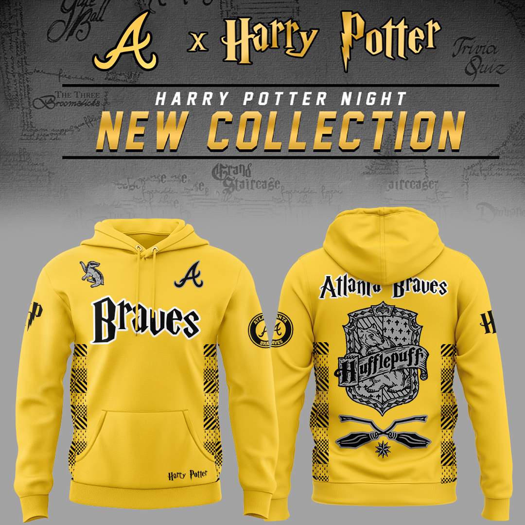Atlanta Braves x Harry Potter Night Hufflepuff House Hoodie Gift For Baseball Lover