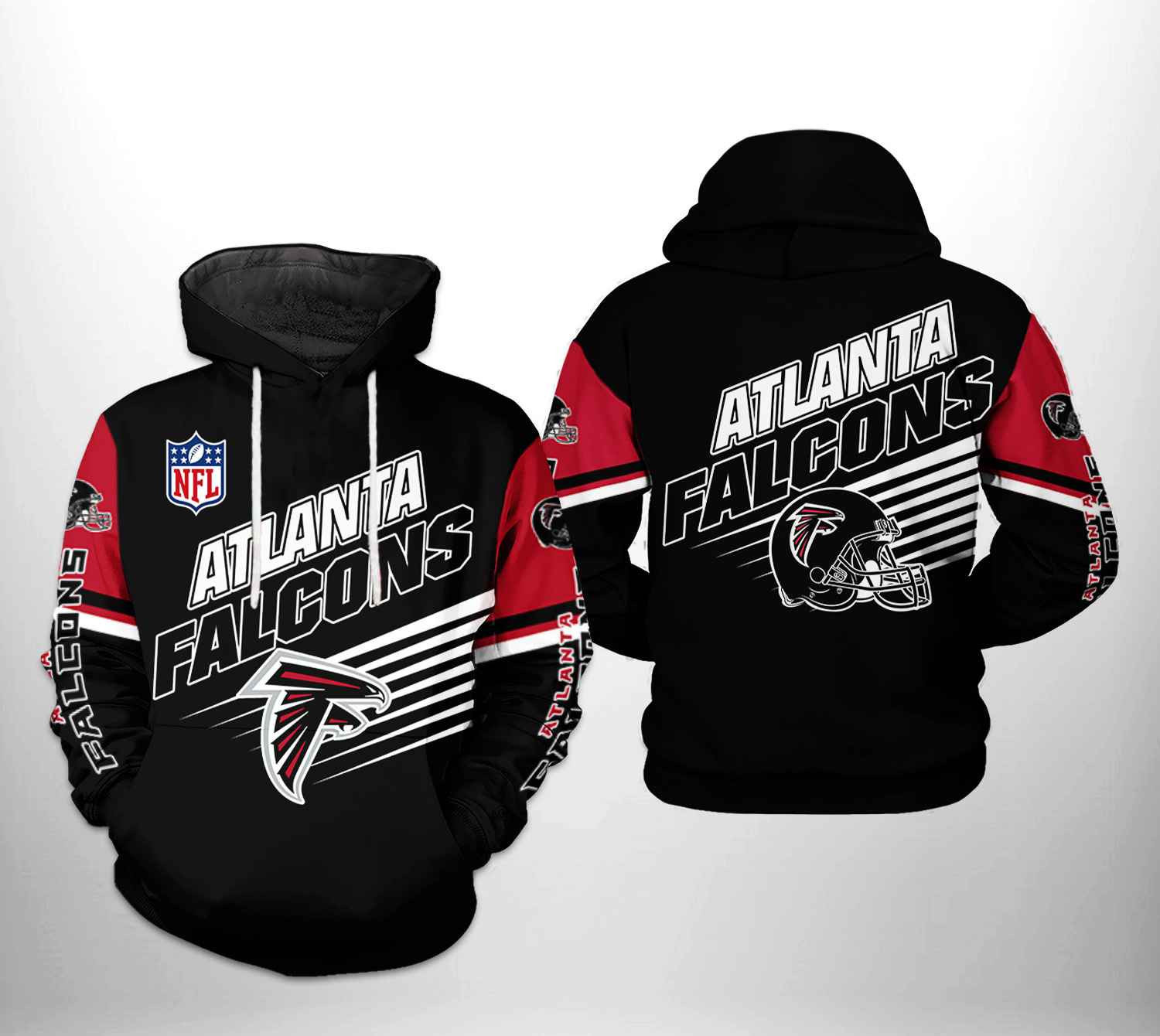 Atlanta Falcons Black Red NFL Team Hoodie Zip Hoodie