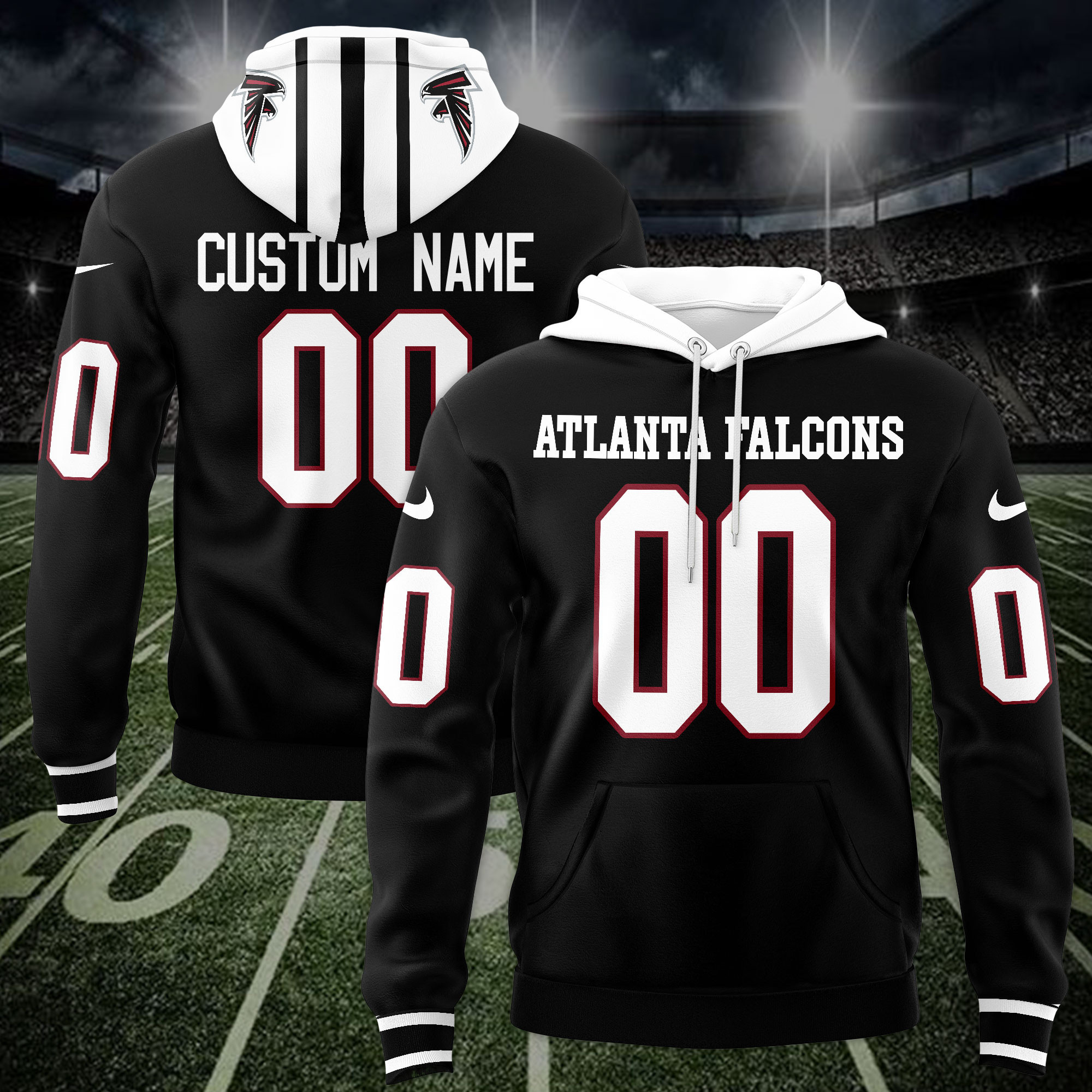 Atlanta Falcons Custom Name And Number 3D Hoodie Version 157