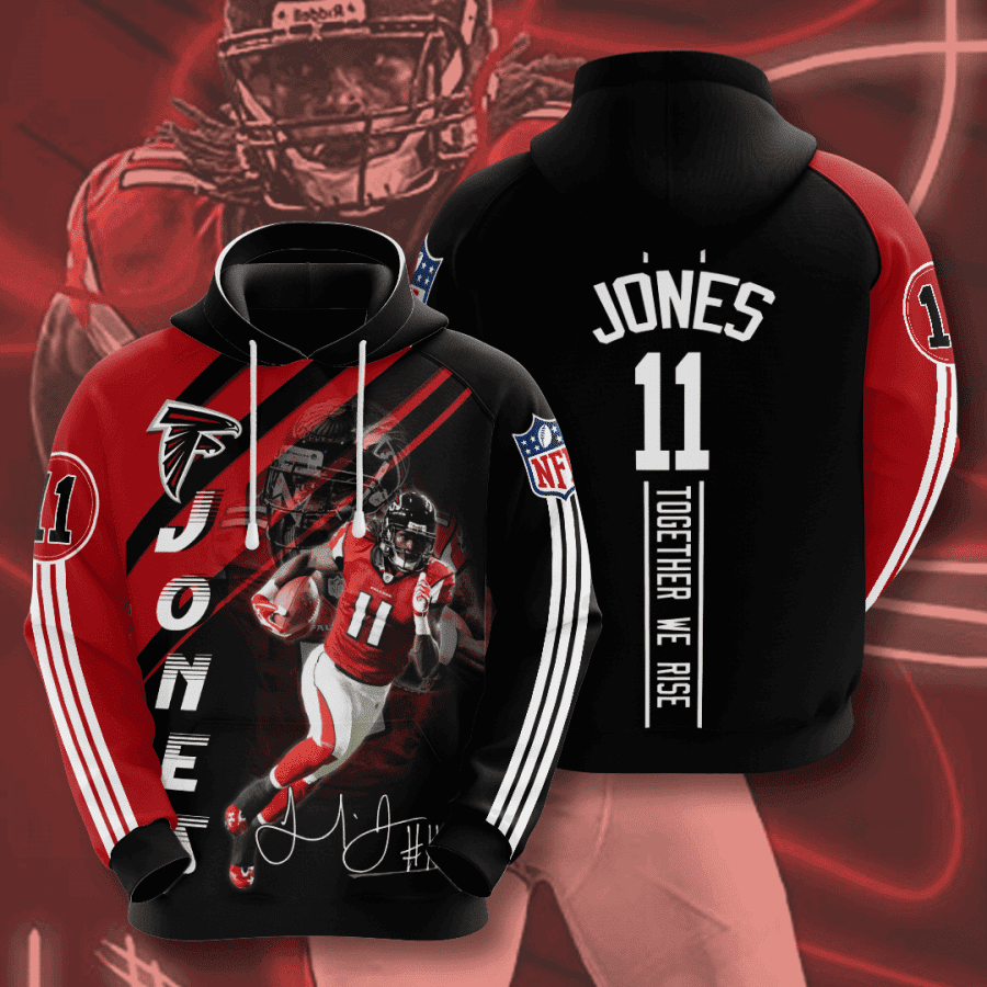 Atlanta Falcons Jones 11 Hoodie  Zip Hoodie Version 2995