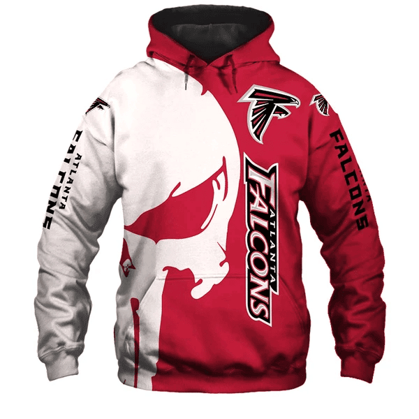 Atlanta Falcons Punisher NFL Unisex 3D Hoodie Version 1