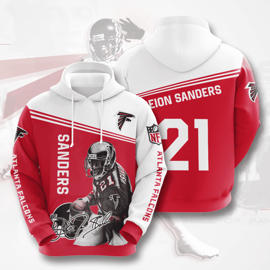 Atlanta Falcons Sanders 21 Hoodie  Zip Hoodie Version 2906