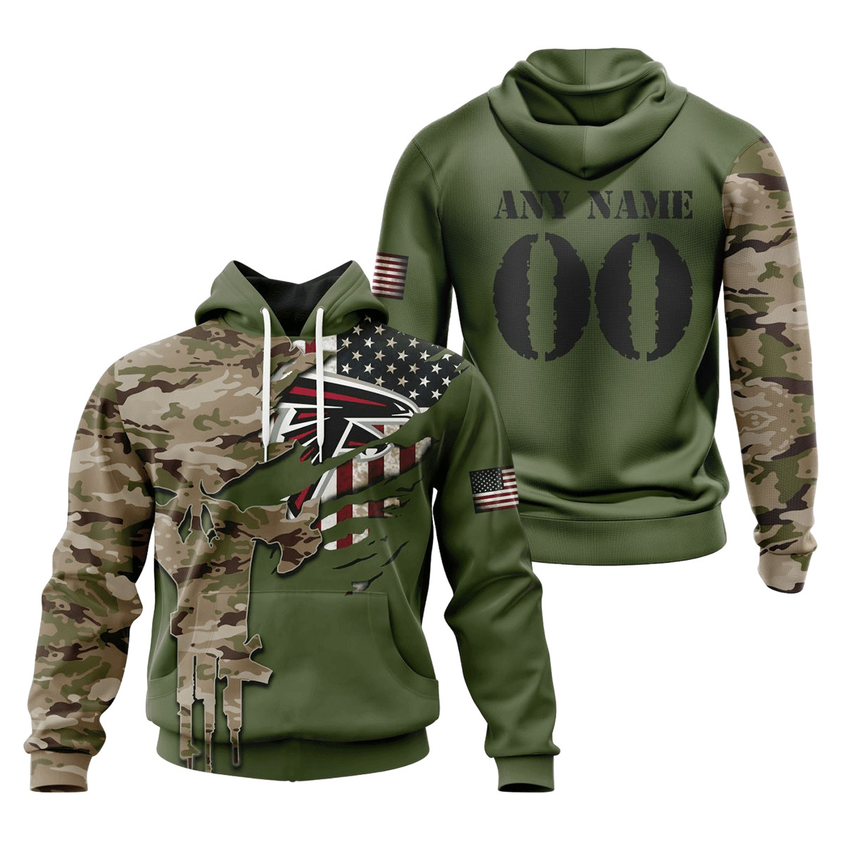 Atlanta Falcons Special Camo Design 3D printed Sweatshirt Hoodie Zipped Hoodie