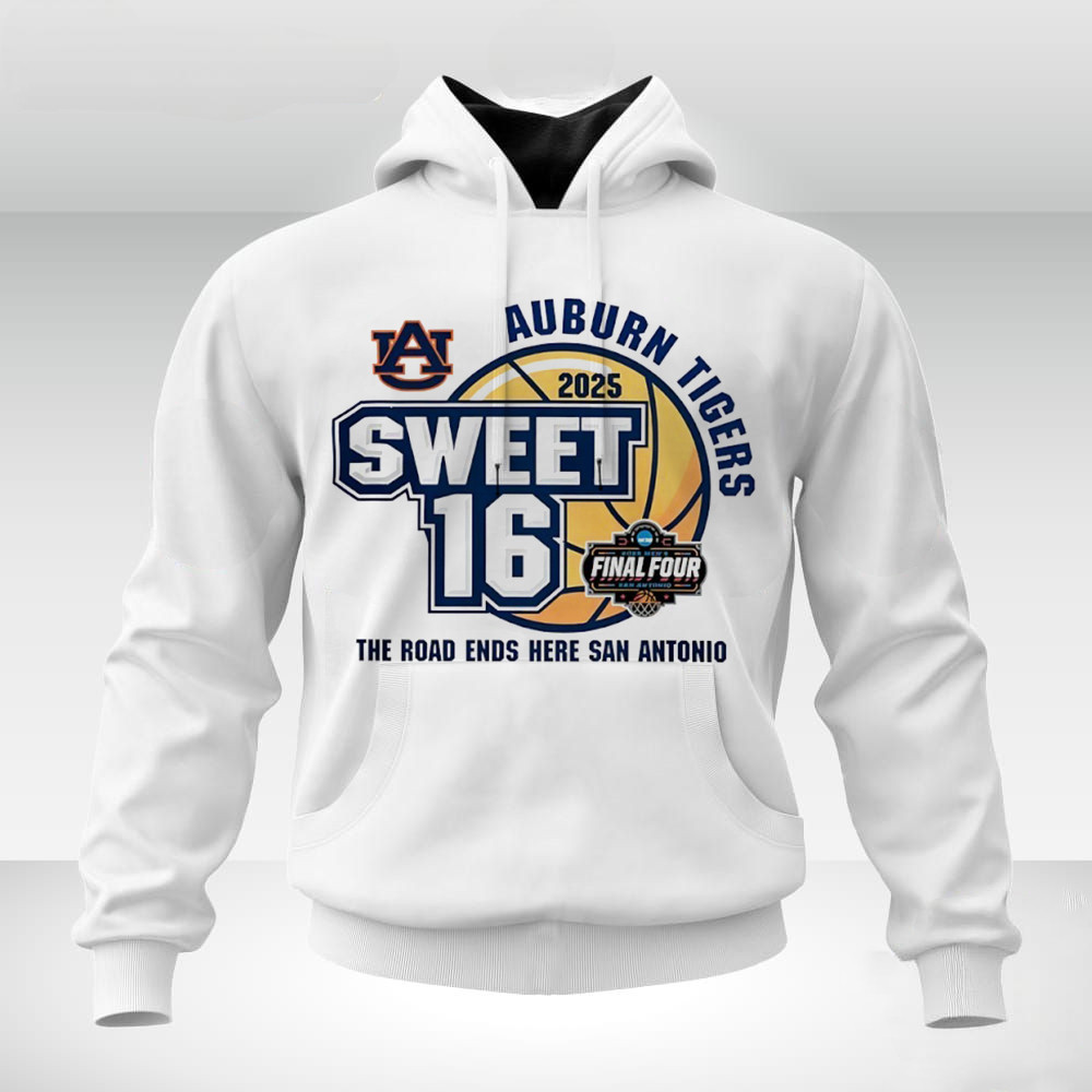 Auburn Tigers 2025 NCAA MenÃ¢â‚¬â„¢s Basketball Sweet 16 Final Four Hoodie Gift For Basketball Lover
