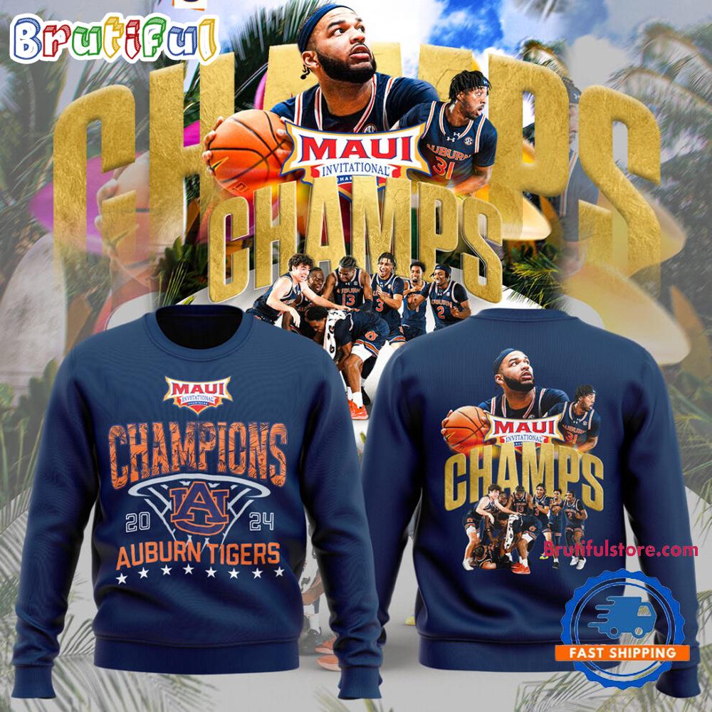 Auburn Tigers Basketball 2024 Maui Invitational Champions Sweatshirt