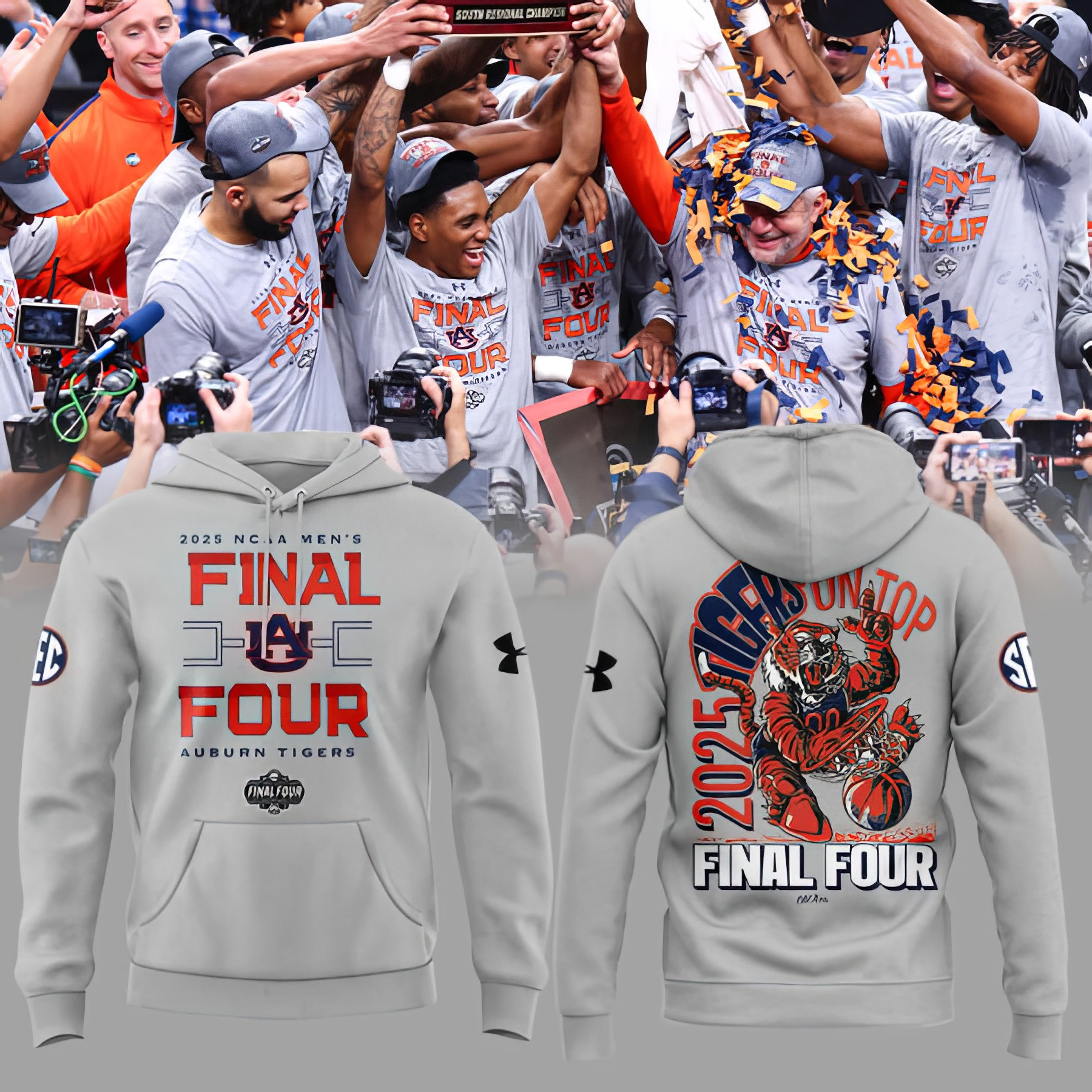 Auburn Tigers Final Four Hoodie 2025 NCAA MenÃ¢â‚¬â„¢s Basketball Best Gifts For Auburn Fans