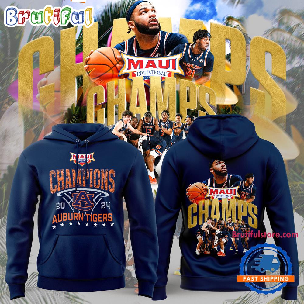 Auburn Tigers Mens Basketball 2024 Champions Limited Navy Hoodie