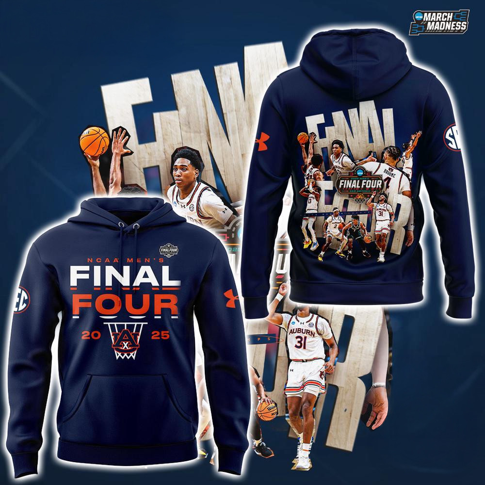 Auburn Tigers MenÃ¢â‚¬â„¢s Basketball 2025 Final Four Team Player Hoodie Gift For Him