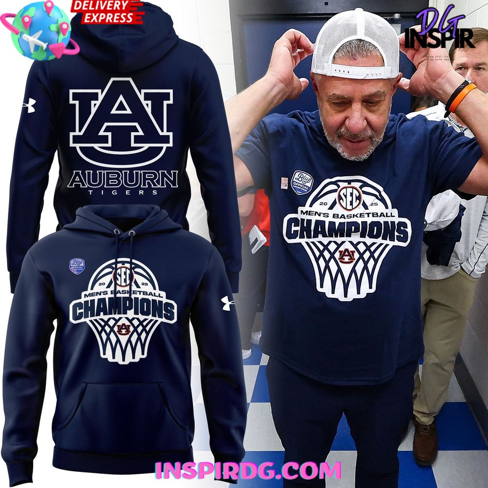 Auburn Tigers Mens Basketball 2025 SEC Champions Hoodie