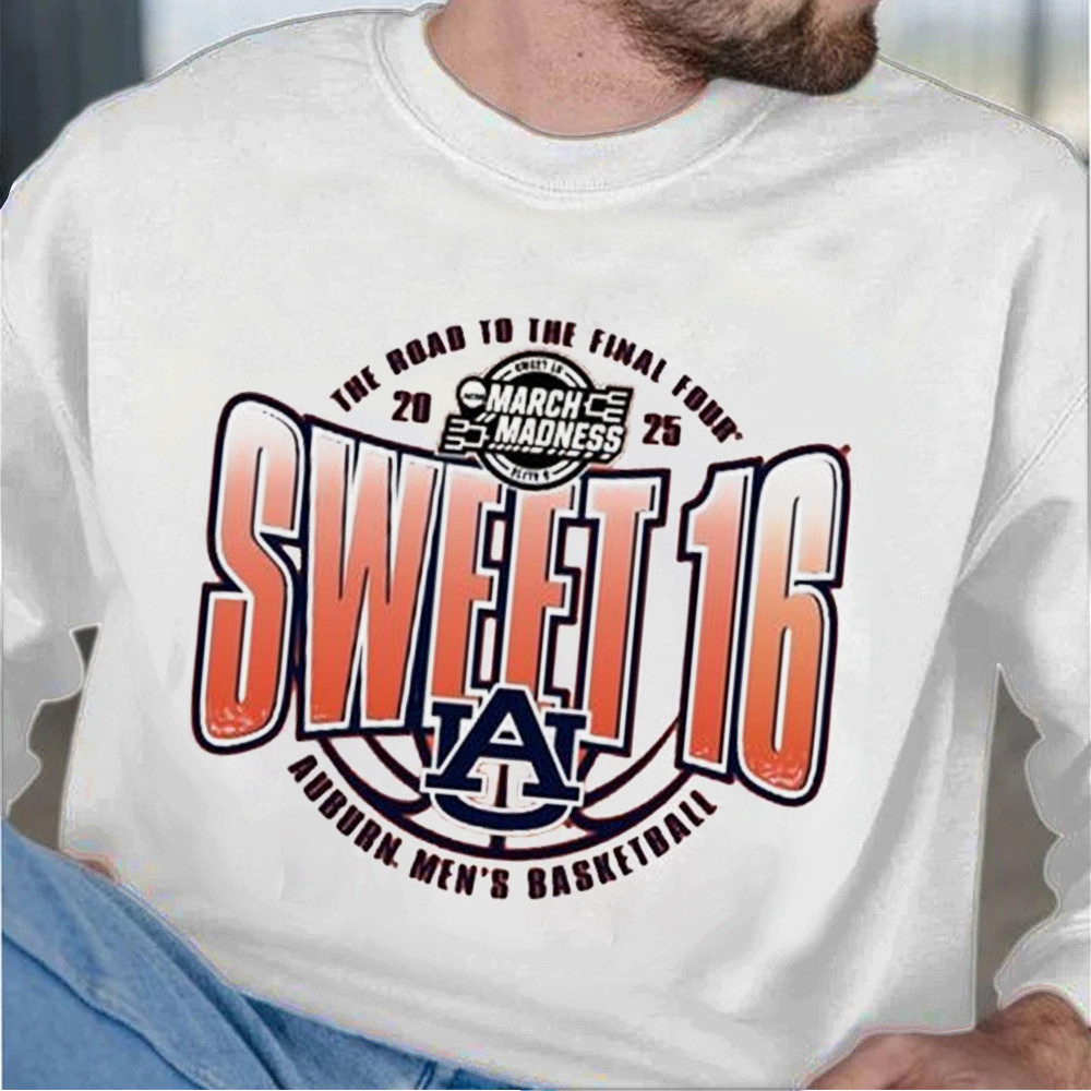 Auburn Tigers MenÃ¢â‚¬â„¢s Basketball The Road To The Final Four 2025 Sweet 16 Sweatshirt MenÃ¢â‚¬â„¢s Gifts