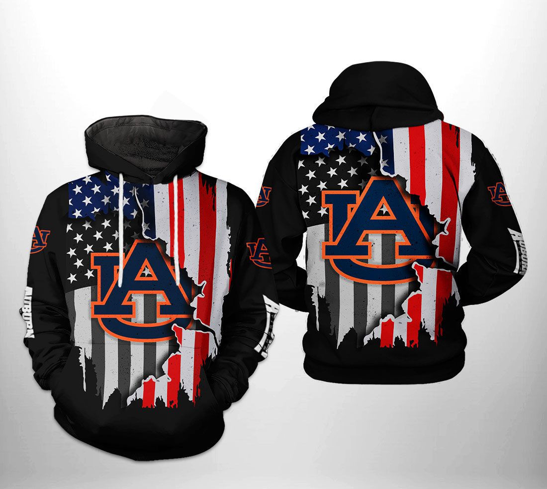 Auburn Tigers NCAA US Flag Hoodie  Zip Hoodie Version 2868