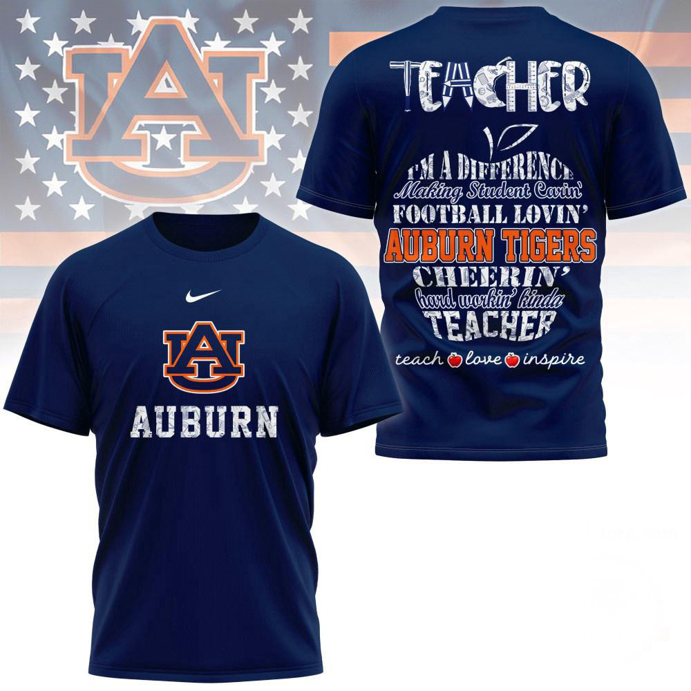 Auburn Tigers Teacher Pride 2025 3d Shirt Best Gifts For Football Fans