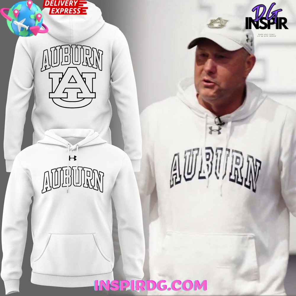Auburn University Classic White Under Armour Hoodie