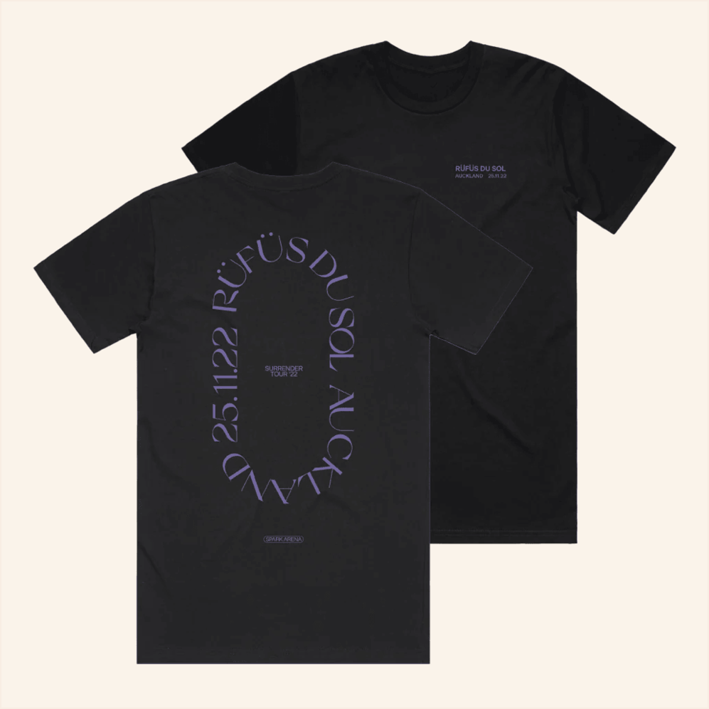 Auckland Black T-Shirt Rufus Du Sol Merch Best Gifts For Music Lovers Gifts For Best Friend