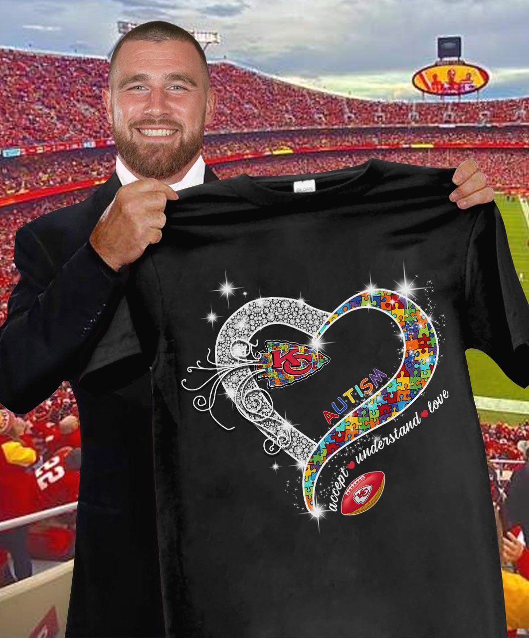 Autism Accept Understand Love Kansas City Chiefs Shirt Gifts For Football Fans