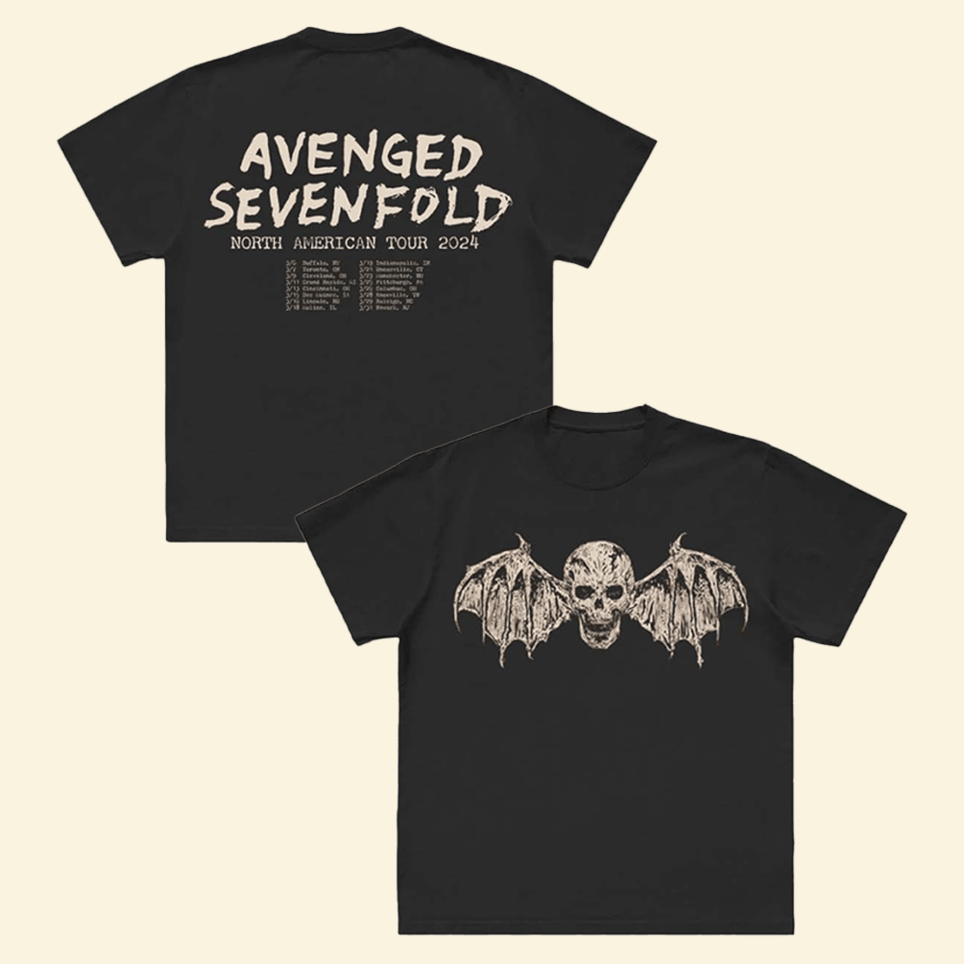Avenged Sevenfold 2024 Tour Wesbat T-Shirt A7x World Merch Fathers Day Gift From Daughter