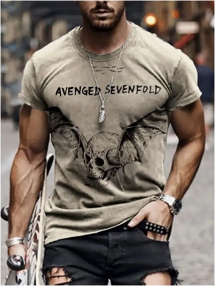 Avenged Sevenfold Merch T-Shirt Avenged Sevenfold Wings Skull Shirt Gifts For Fathers Day