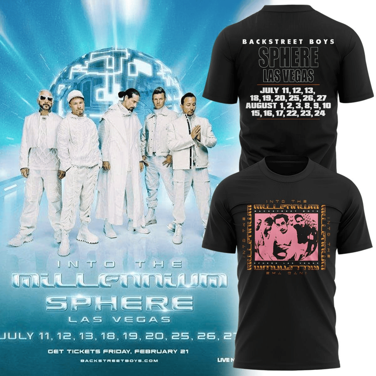 Backstreet Boys Tour Las Vegas Into The Millennium Shirt Backstreet Boys Merch Fans Gifts