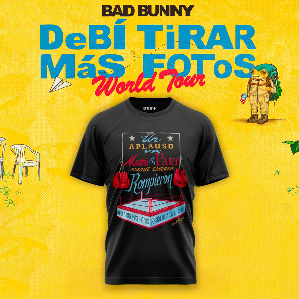 Bad Bunny DeB TiRAR MaS FOToS Black Boxing T-Shirt Fan Merch Gift Ideas For Husband