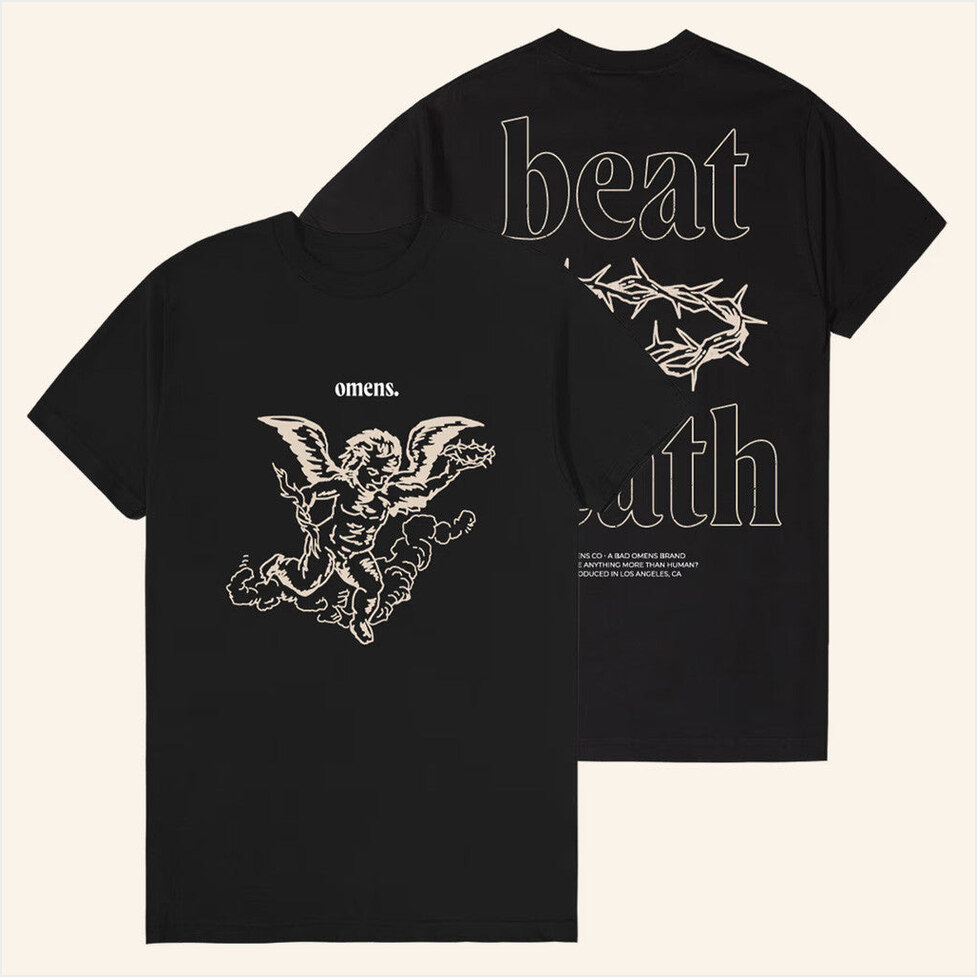Bad Omens Beat Death Black T-Shirt Bad Omens Merch Gift Ideas For Him Gifts For Best Friend