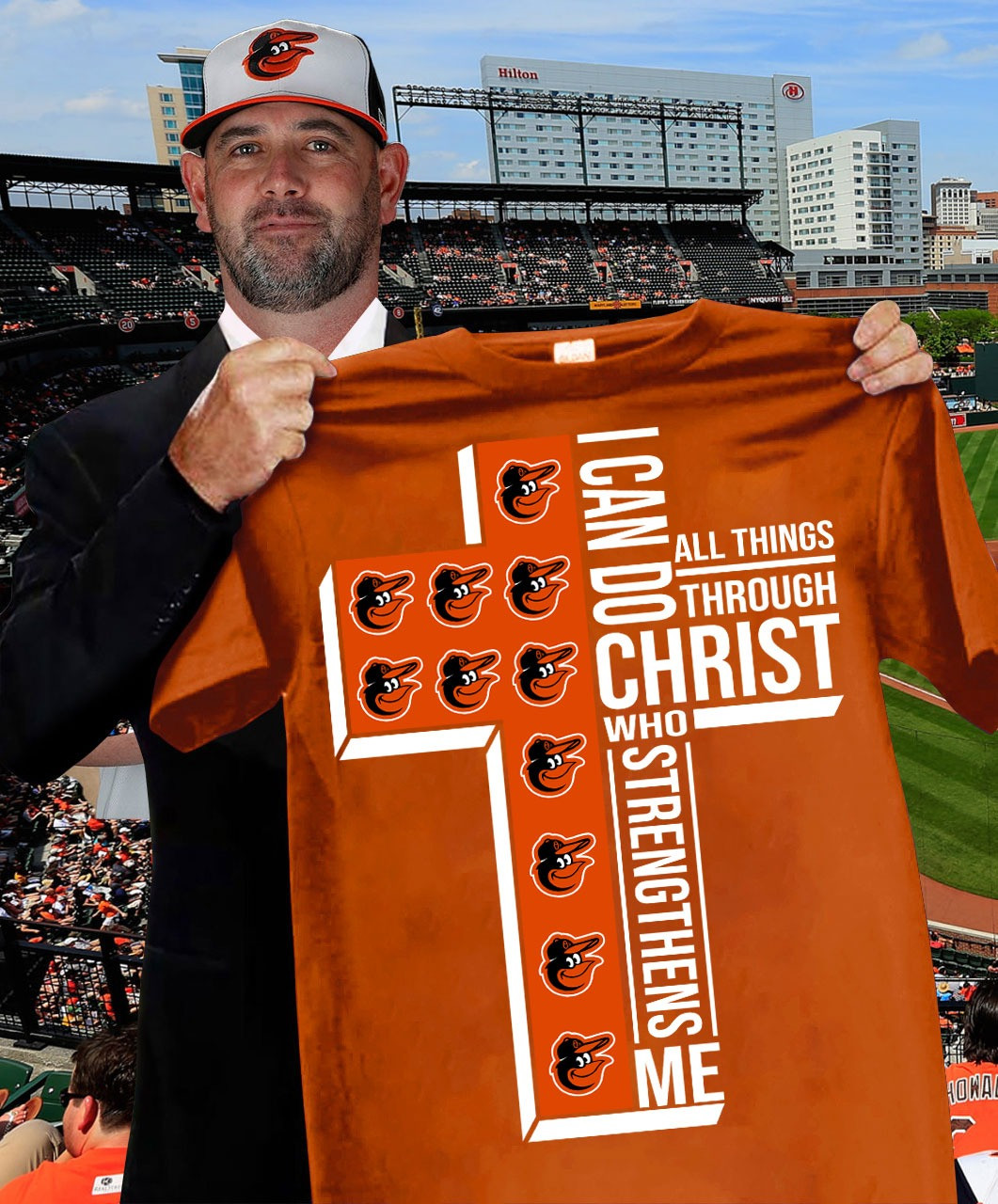 Baltimore Orioles I Can Do Christ All Things Through Who Strengthens Me Shirt Basketball Fans Gift