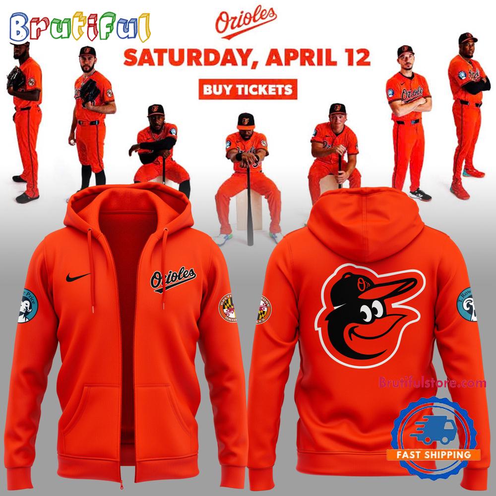 Baltimore Orioles Orange On Orange 2025 Zip Hoodie