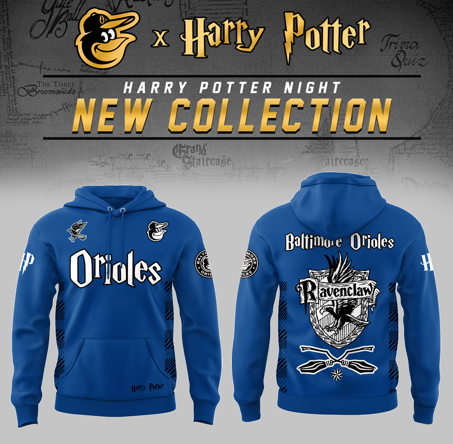 Baltimore Orioles x Harry Potter Night Ravenclaw House Hoodie Gift Ideas For Baseball Players