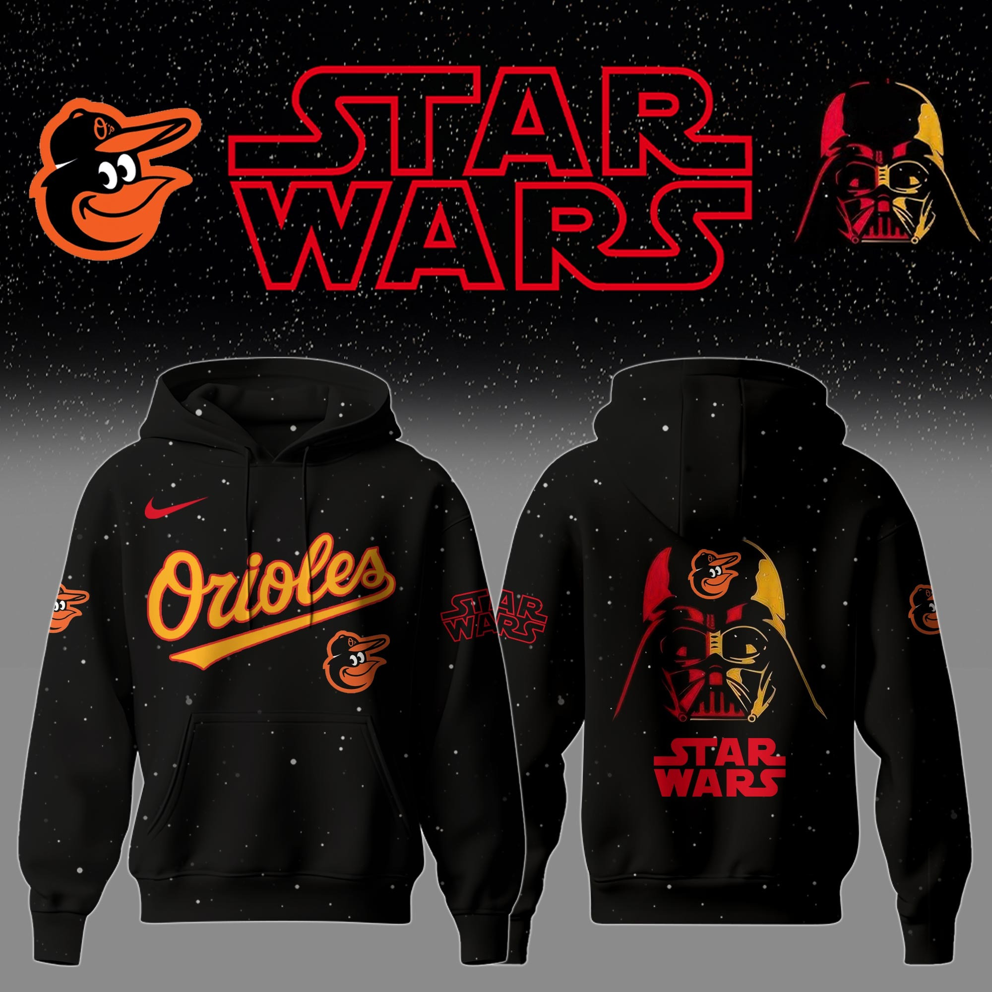 Baltimore Orioles x Star Wars Night Hoodie Merch Unique Best Gifts For Orioles Fans