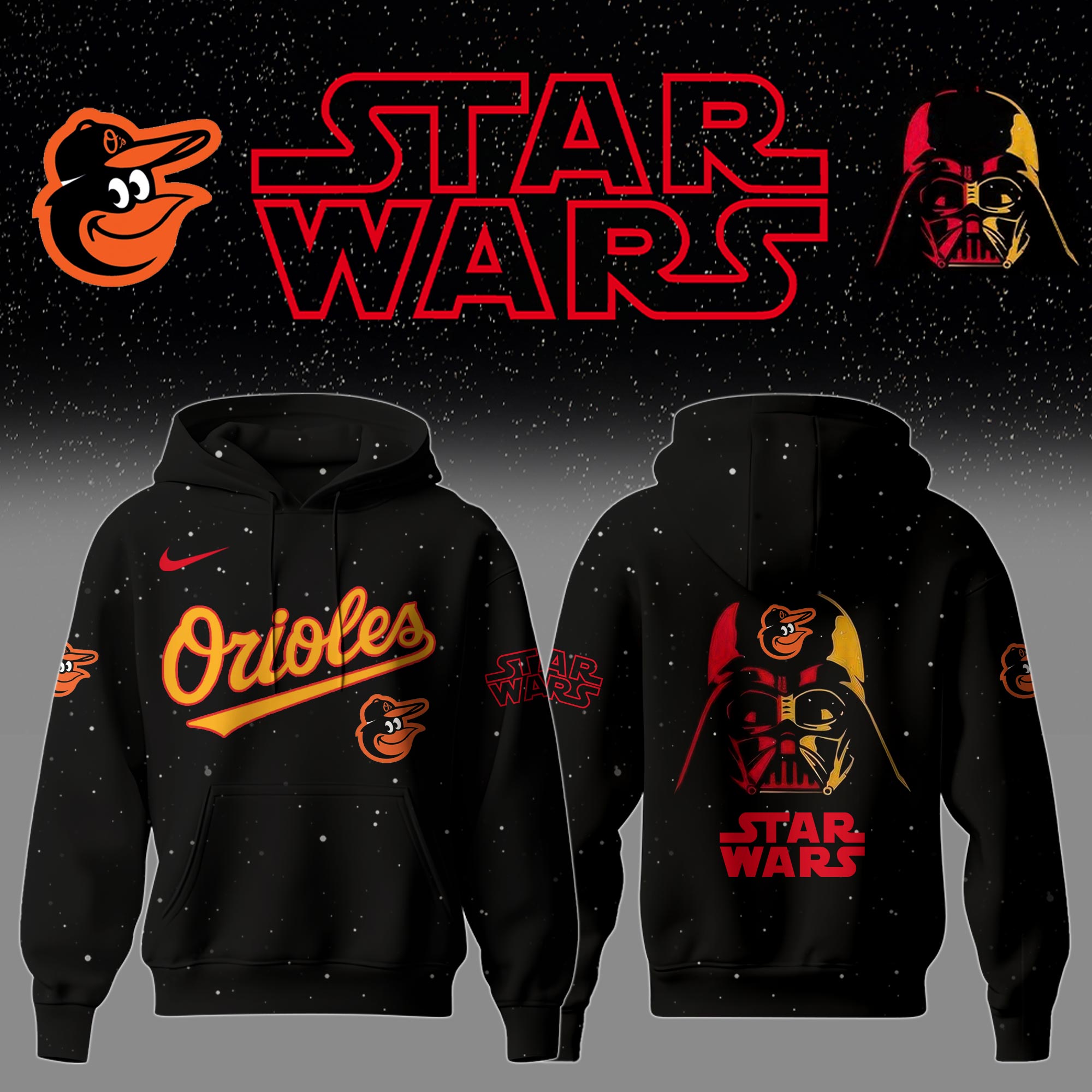 Baltimore Orioles x Stars Wars Night Hoodie Unique Baseball Gifts