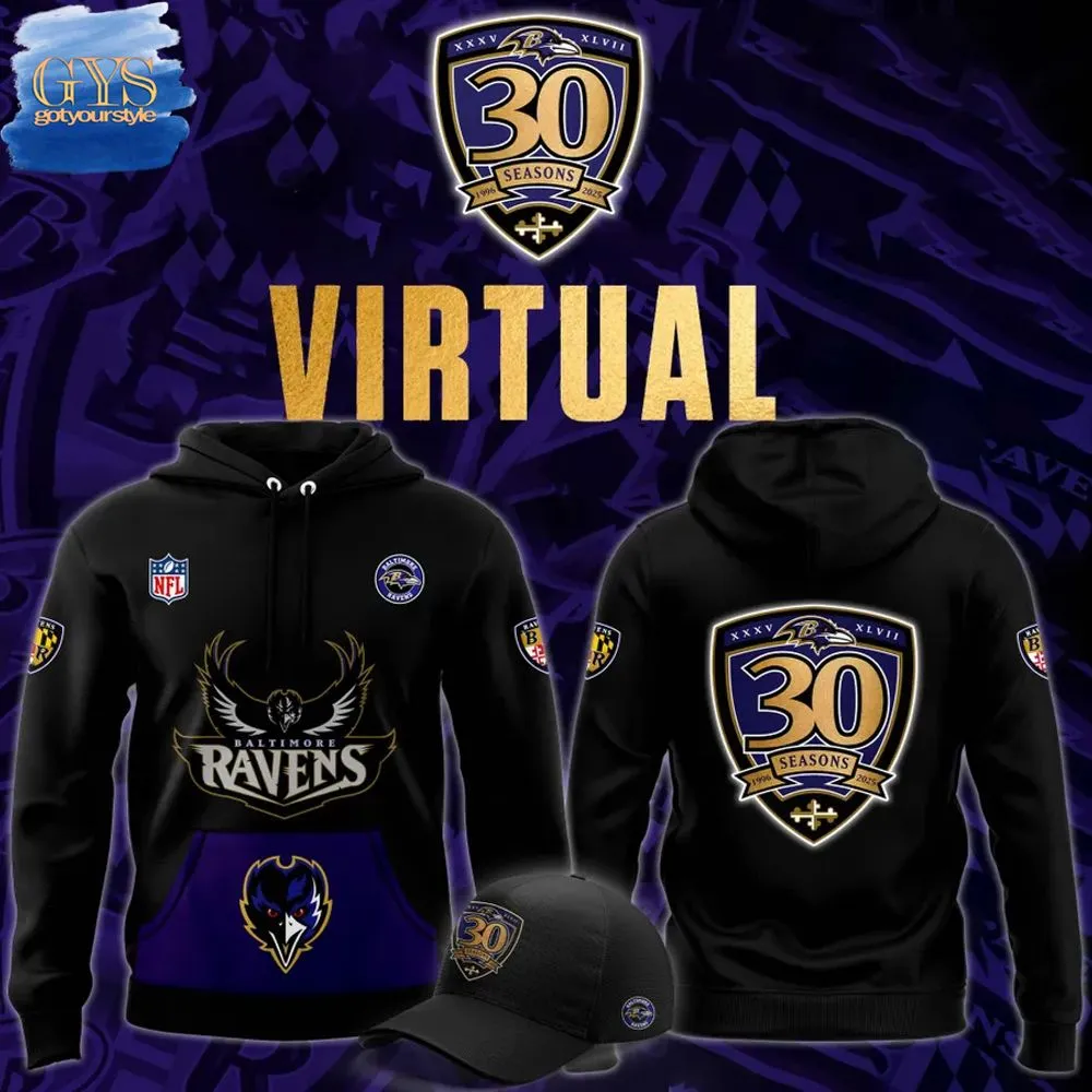 Baltimore Ravens 30th Season Virtual Limited Edition Hoodie