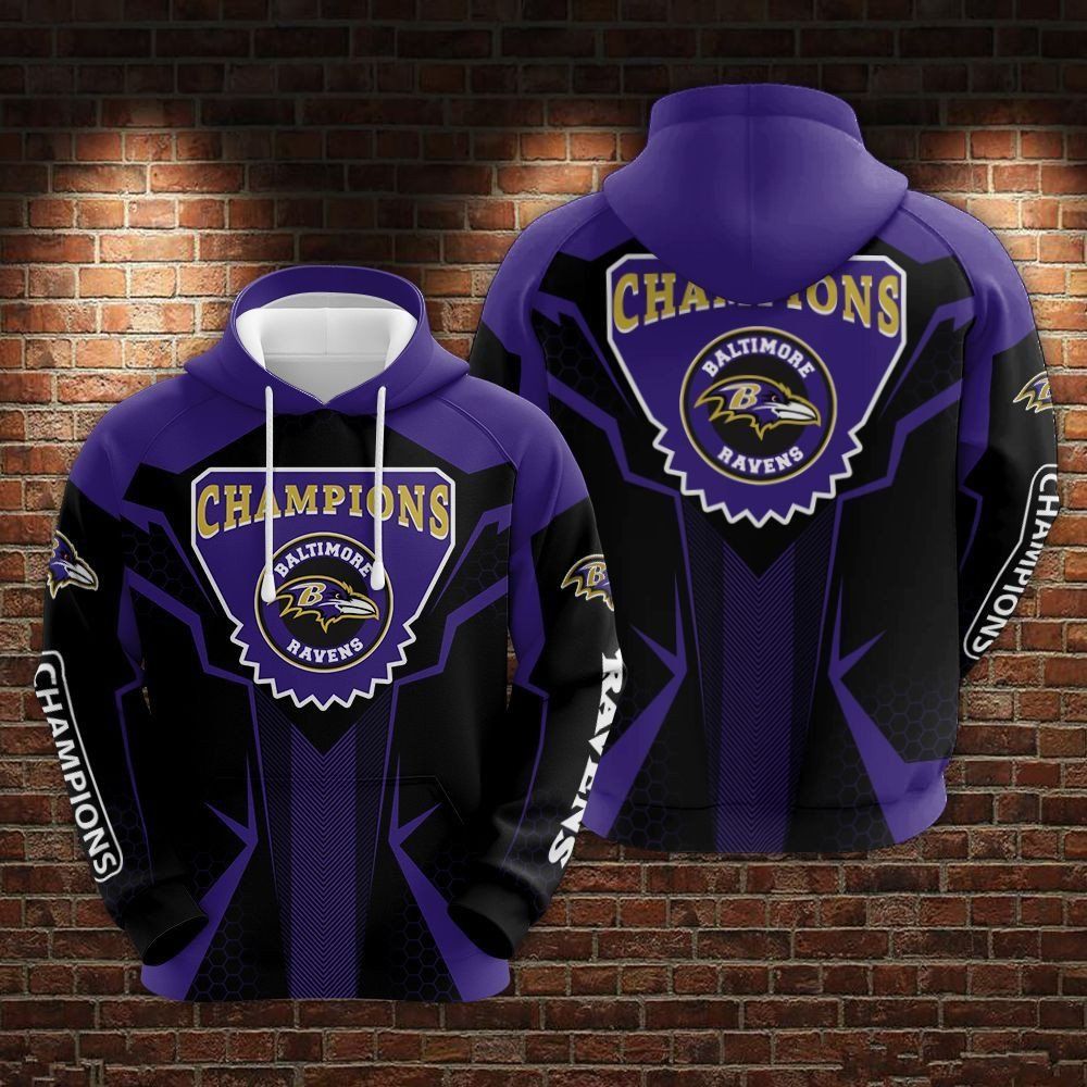 Baltimore Ravens Champions V2 NFL Football Team Hoodie