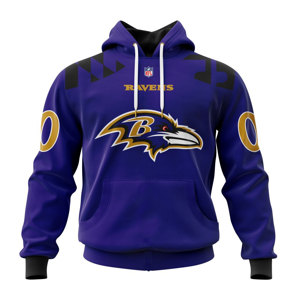 Baltimore Ravens Specialized Design Personalized Letters Number V24101202 Hoodie