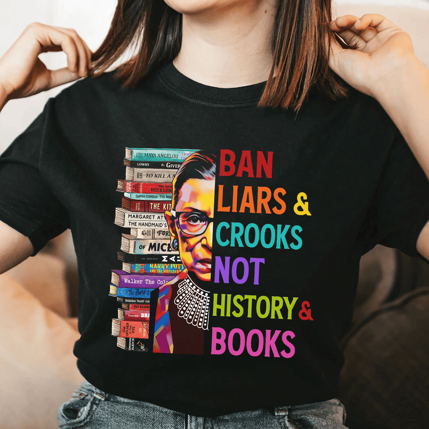Ban Liars And Crooks Not History And Books Book Lovers T-Shirt Gifts For Sons Girlfriend
