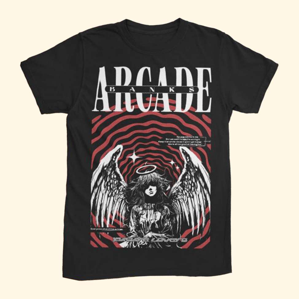 Banks Arcade Angel T-Shirt 24hundred Merch Fathers Day Present Ideas Best Friend Gifts
