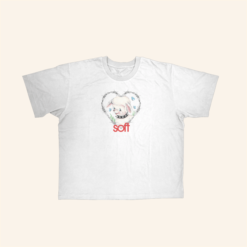 Barbed Wire Lamb Cropped T-Shirt Lany Official Merch White Friends Birthday Gift Ideas