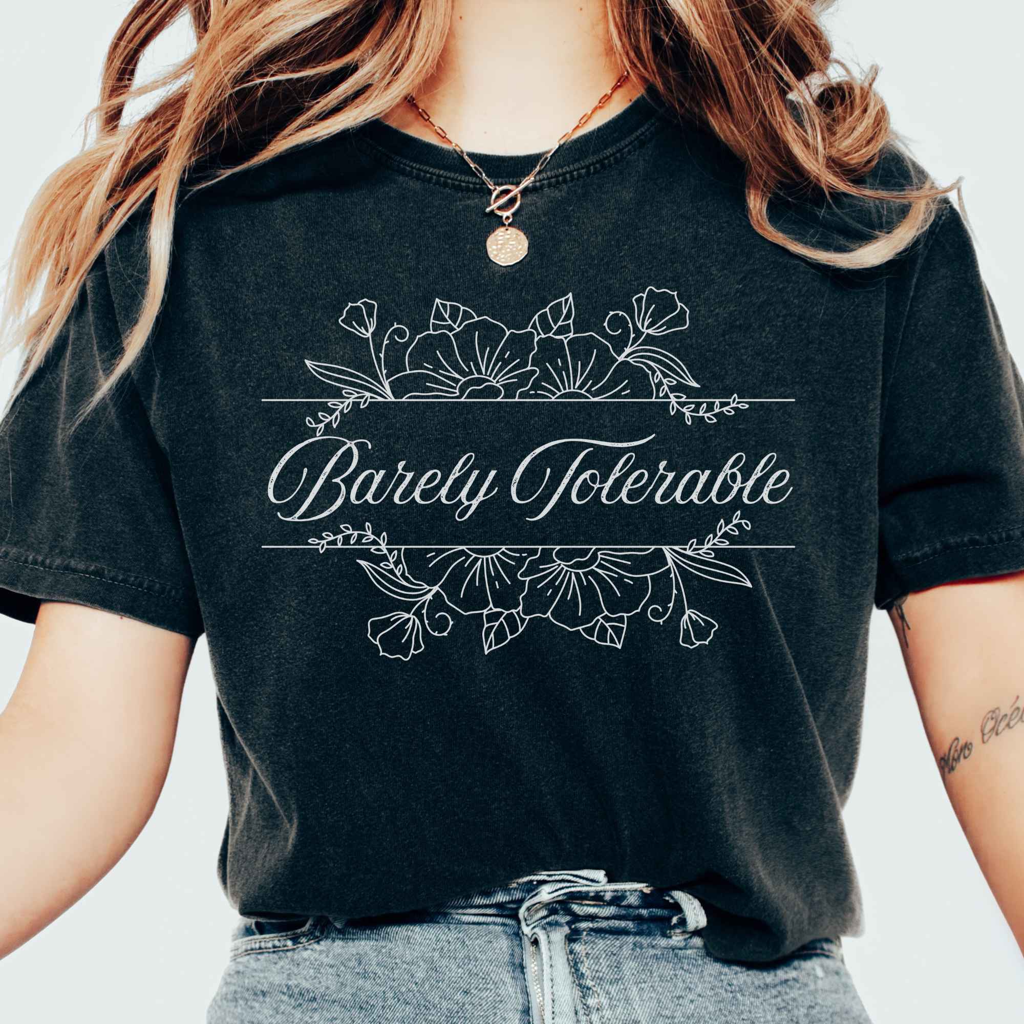 Barely Tolerable Jane Austen Bookish T-Shirt Gift For Girl