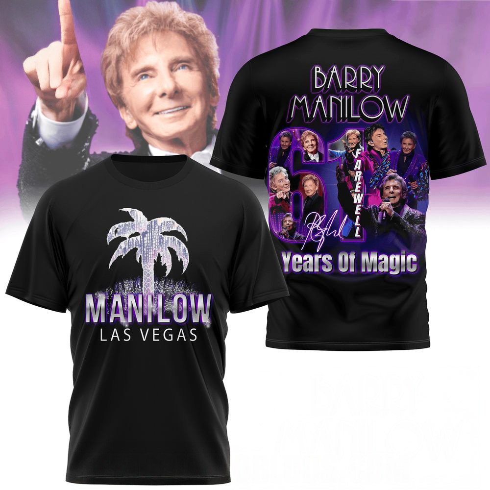 Barry Manilow Las Vegas Concert 20255 T-Shirt First Fathers Day Gift Ideas