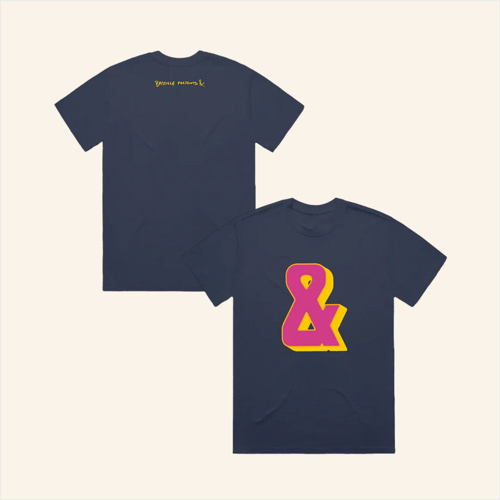 Bastille Presents And Faded Navy T-Shirt Bastille Bastille Merch Birthday Gifts For Friends