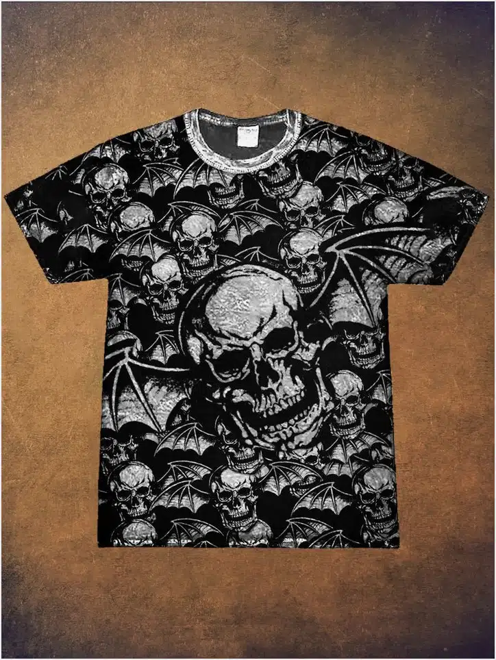 Bat Skulls T-Shirt Avenged Sevenfold Merch Best Fathers Day Gifts For Music Fans Gifts For Dad