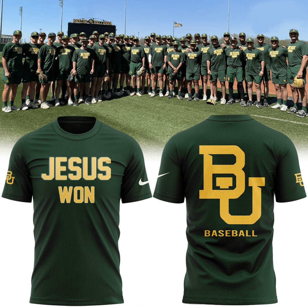 Baylor Bears Baseball Jesus Won T-Shirt Fathers Day Gifts For Husband