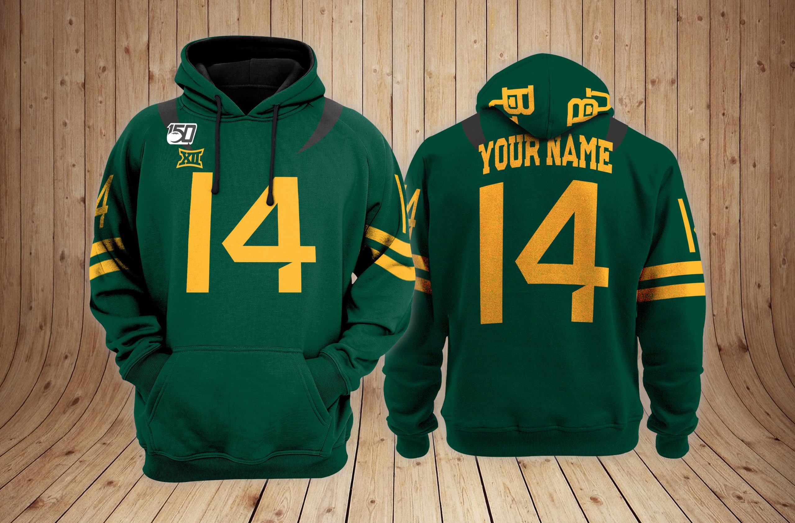 Baylor Bears football NCAA Custom 3D Hoodie PT24079