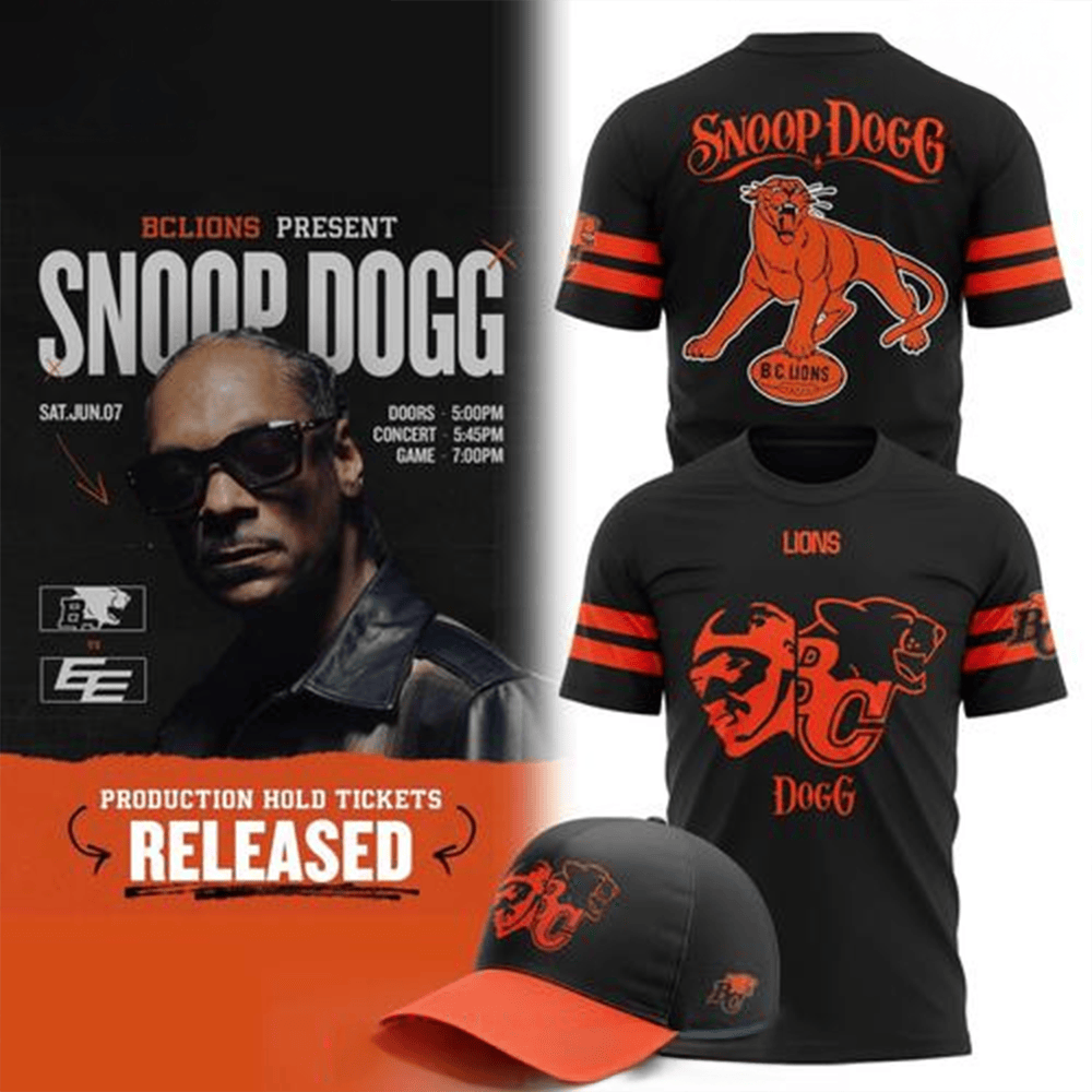 BC Lions x Snoop Dogg 2025 Concert Special Edition T-Shirt Fathers Day Presents