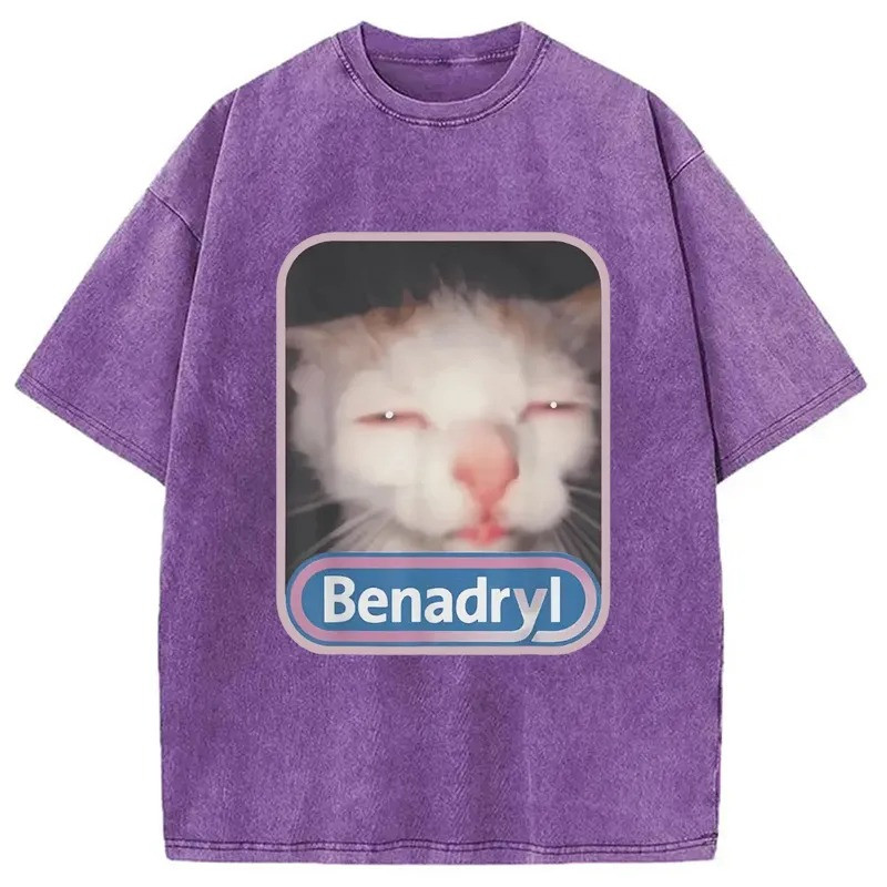 Benadryl Cat Shirt Funny Cute Graphic Pet T-Shirt Gifts For Cat Lovers