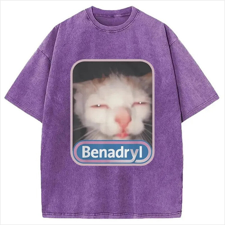 Benadryl Cat Shirt Funny Cute Graphic Pet T-Shirt Gifts For Cat Lovers Best Friend Gifts