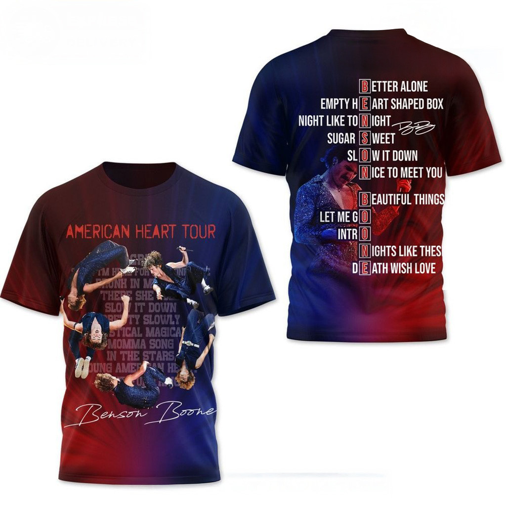 Benson Boone American Heart Tour 2025 Shirt Best Gifts For Music Lovers