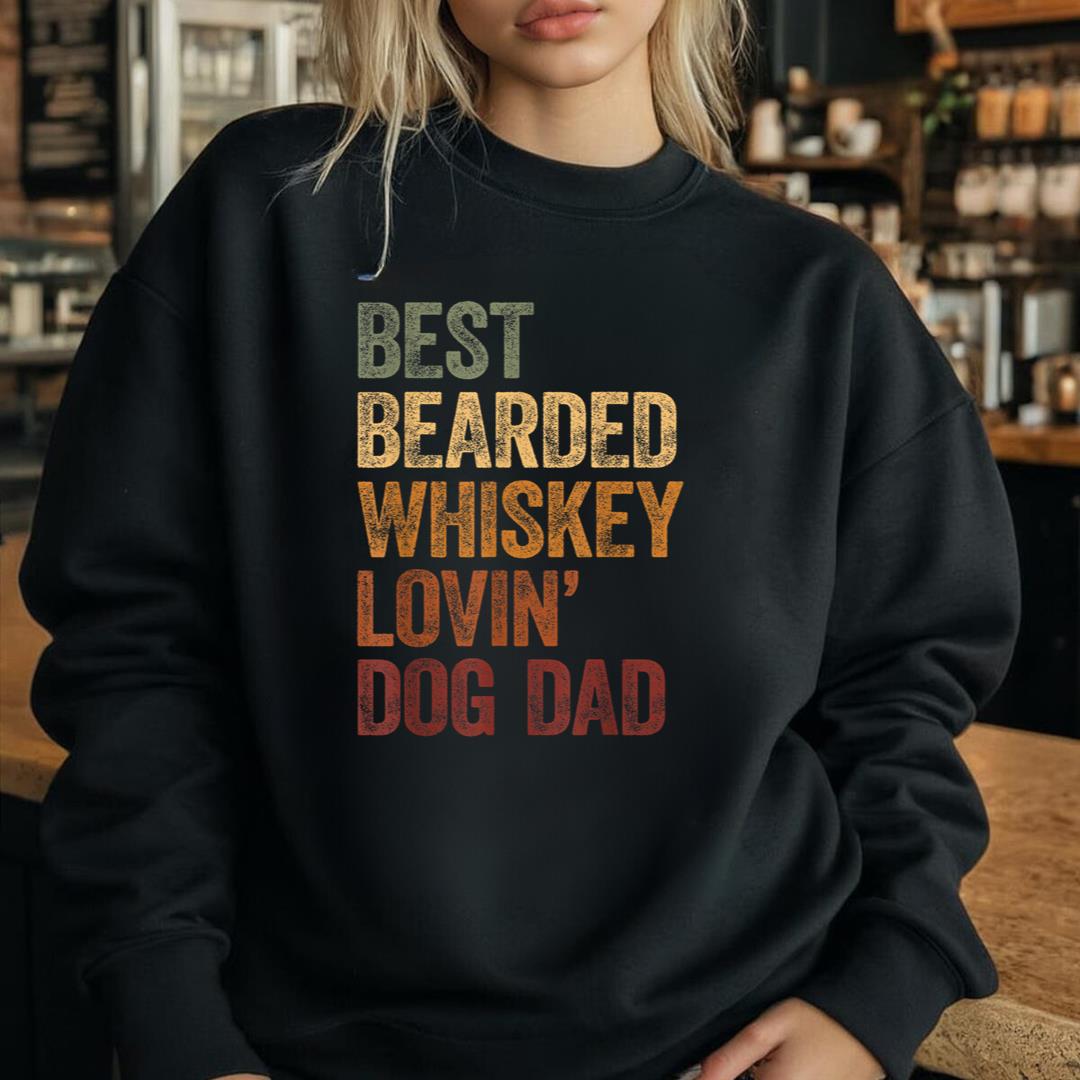 Best Bearded Whiskey Lovin Dog Dad Shirt Dog Lover Gifts
