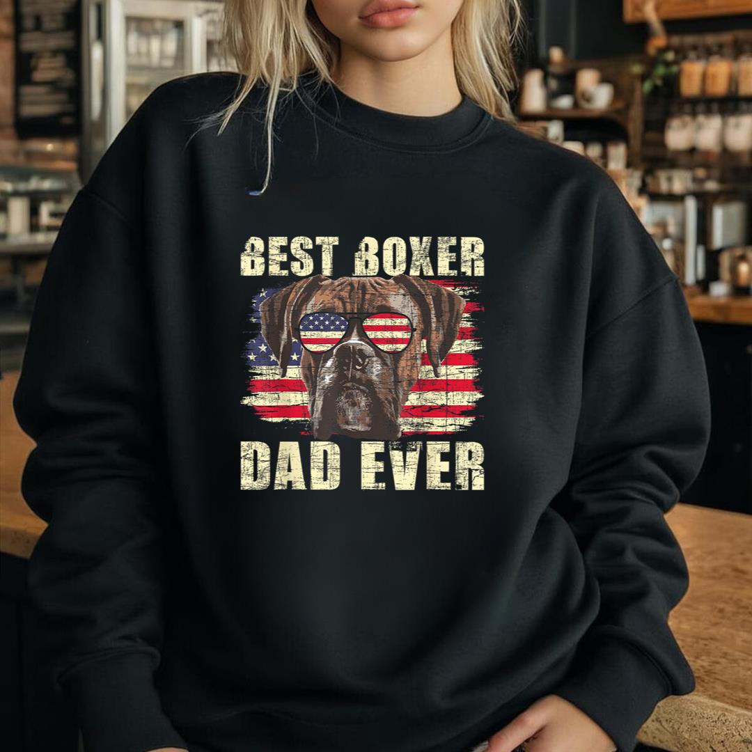Best Boxer Dad Ever Ã¢â‚¬â€œ USA Flag American Dog Animal Lover