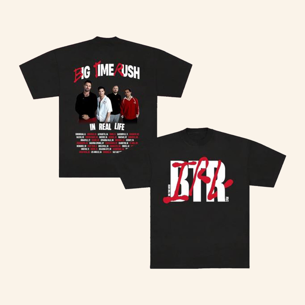 Big Time Rush Merch BTR In Real Life Worldwide 2025 Tour T-Shirt Dad Gifts