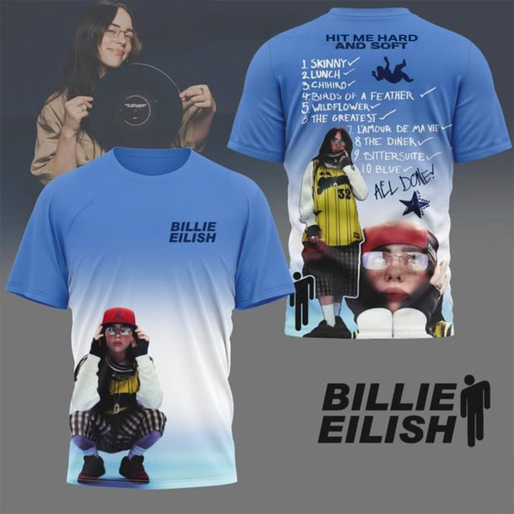 Billie Eilish Hit Me Hard And Soft Skinny Lunch All Song T-Shirt Gifts For Music Fans